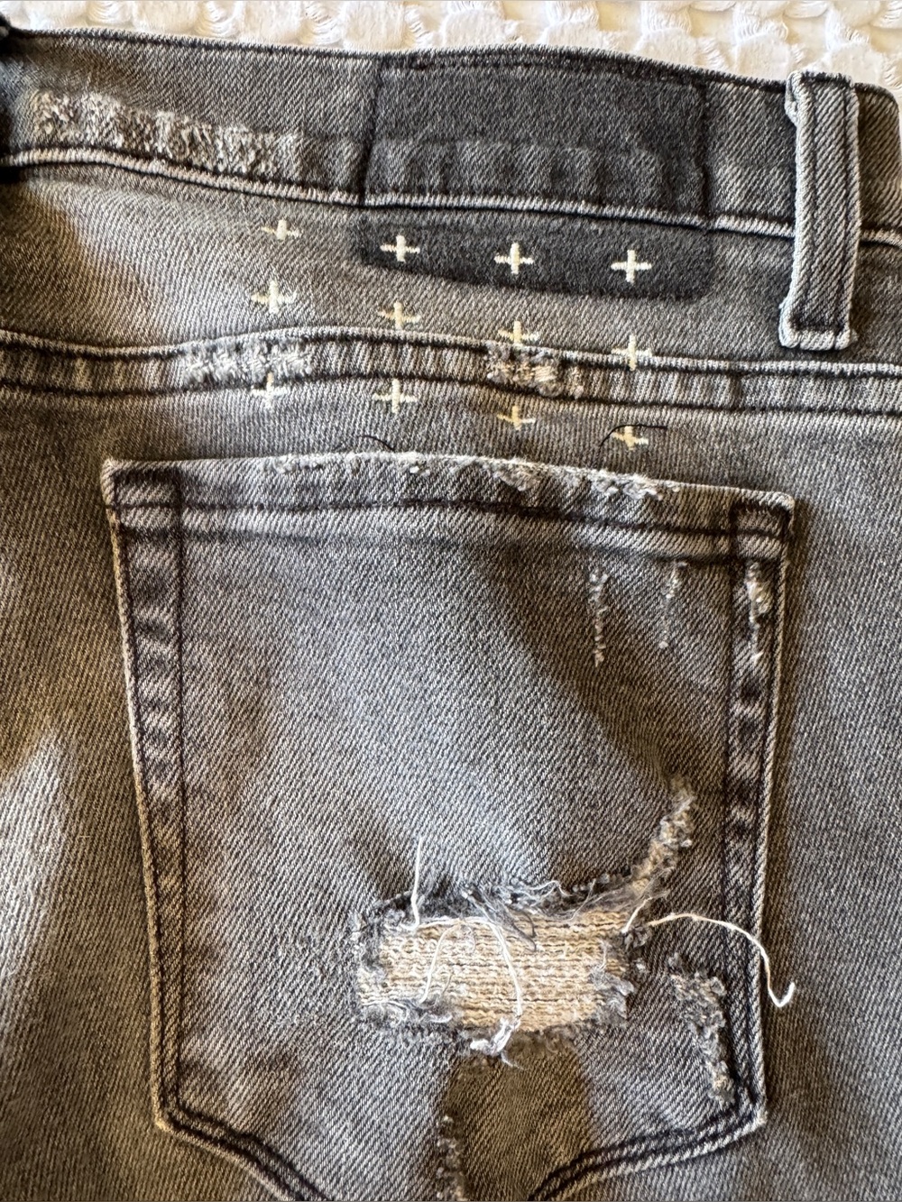 Ksubi Spray On Hell Cat Ripped Jeans Women’s 30 Carbon Black Skinny Zip Ankle‎ - Picture 5 of 11